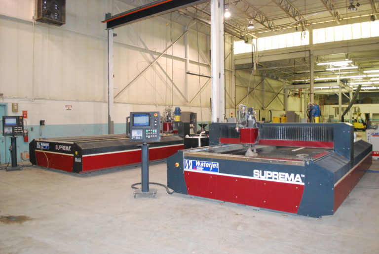 Suprema waterjet machine on the Fenixx shop floor